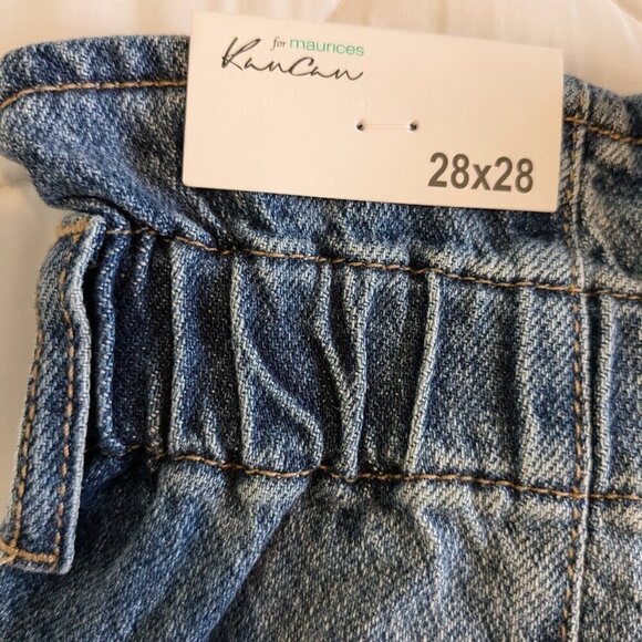 KanCan Jeans Size 28/28 High-Rise Paperbag Mom Ripped Distressed Cuffed Hem NWT - Picture 13 of 16